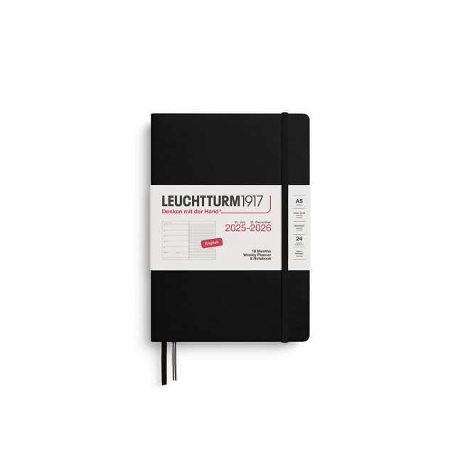 LEUCHTTURM1917 Medium (A5) Weekly Planner 2026 & Notebook 18 maanden