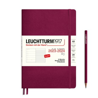 LEUCHTTURM1917 Medium (A5) Weekly Planner 2024 & Notebook Softcover 18 maanden