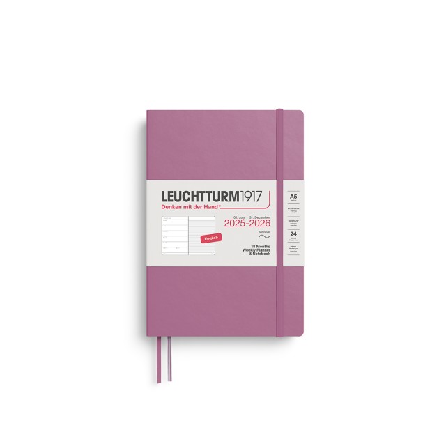 LEUCHTTURM1917 Medium (A5) Weekly Planner 2026 & Notebook Soft cover 18 maanden